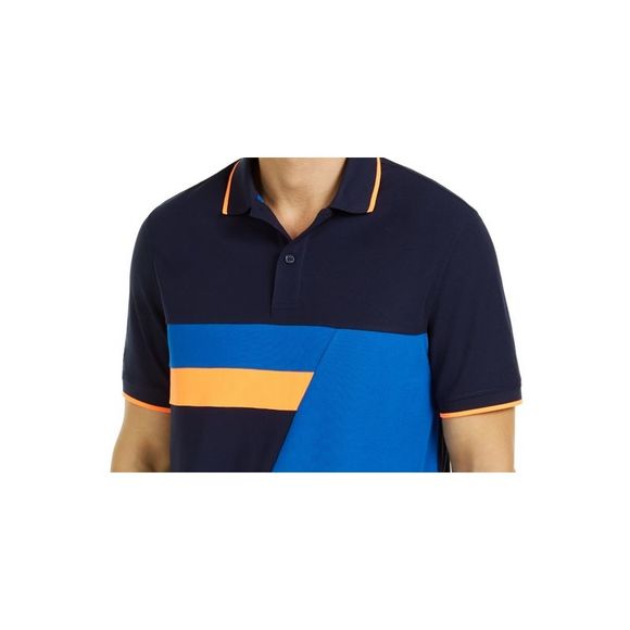 Club Room Men's Colorblocked Performance Polo Shirt  Dark Blue Size XXXL - Picture 2 of 4